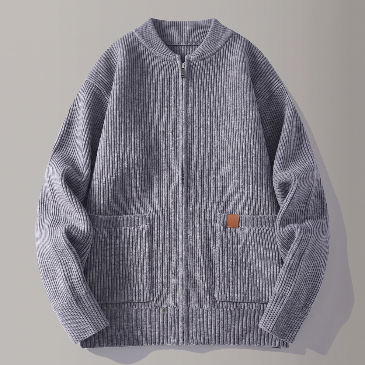 Nova Rib Knit Jacket - Grey