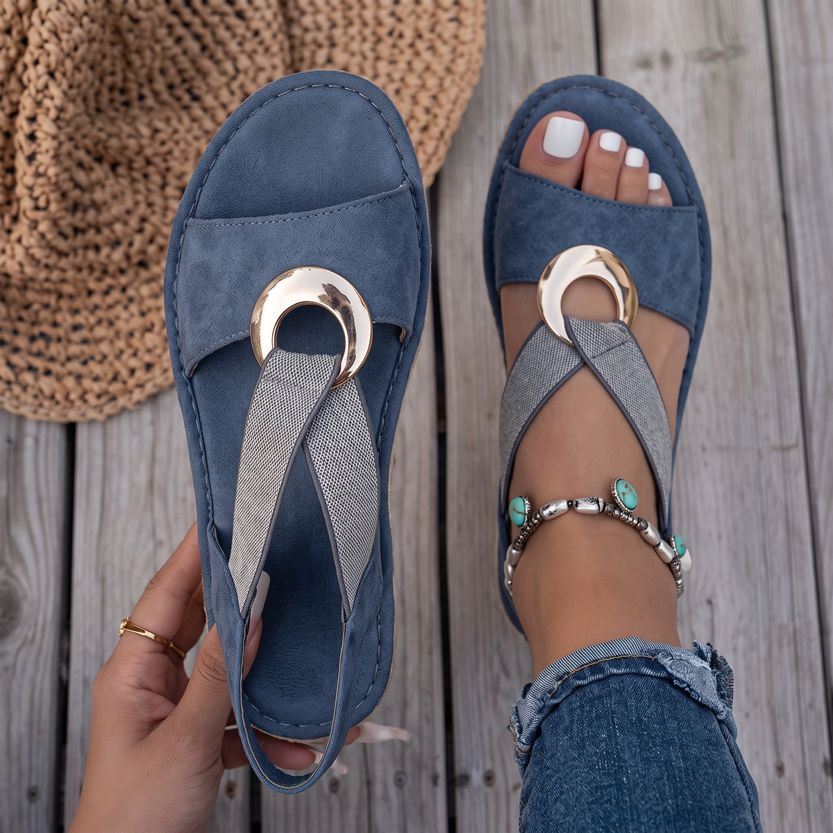Oakminster Cushioned Support Sandals - Blue