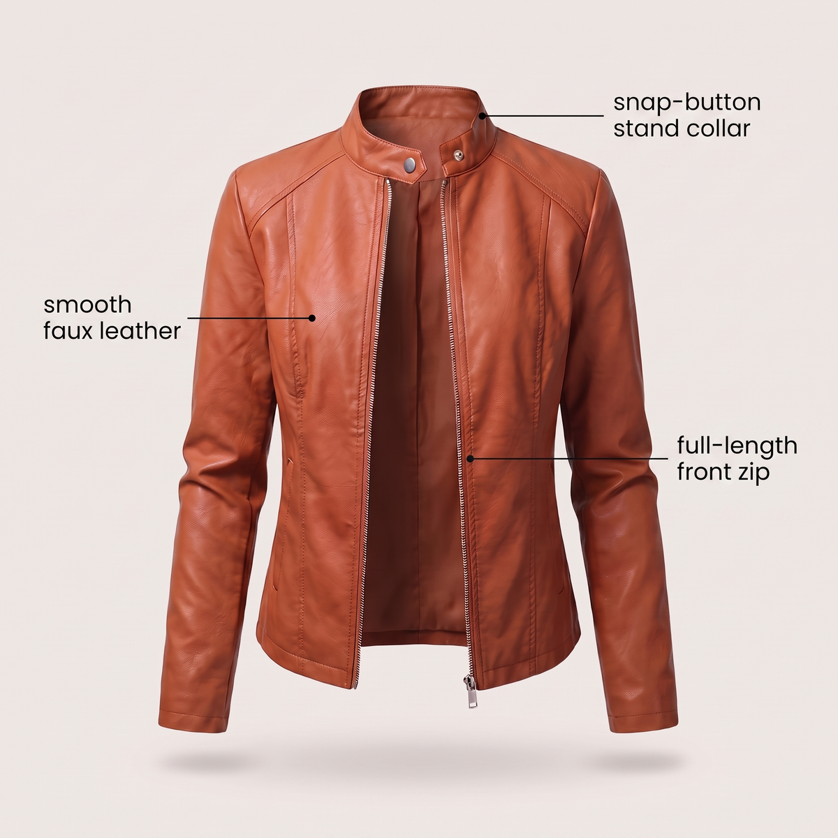 Odette Cropped Leather-Look Jacket