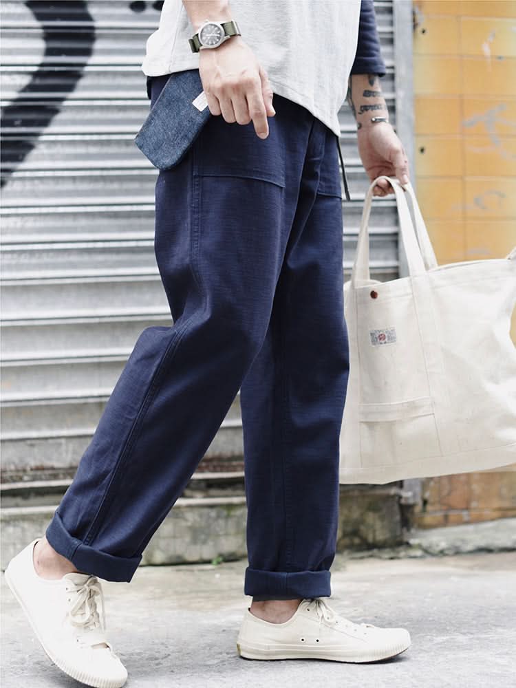 OG-107 Style Straight Fatigue Pants - Navy Blue