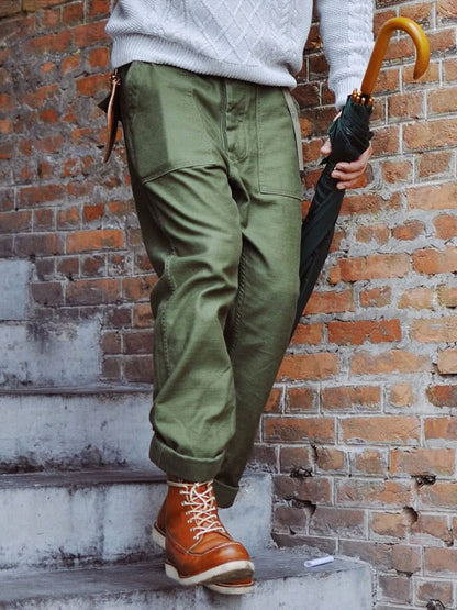 OG-107 Style Straight Fatigue Pants - Olive Green