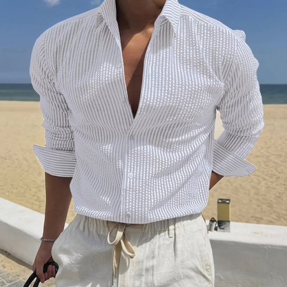 Ormswell Striped Long-Sleeve Shirt - White