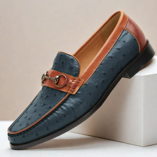 Orvani Leather-Look Loafers - Blue