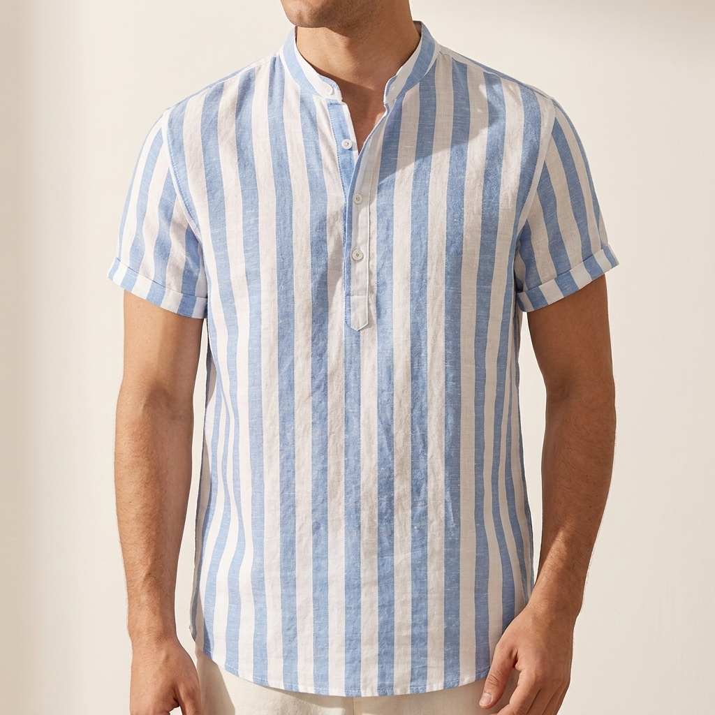 Painswick Coastal Stripe Shirt - Celeste