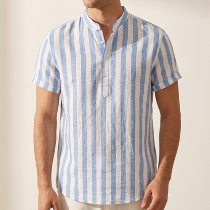 Painswick Coastal Stripe Shirt - Celeste