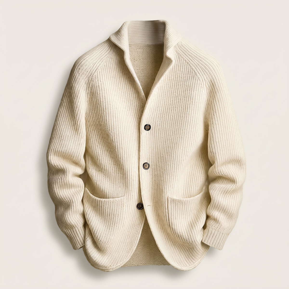 Patch Pocket Knit Blazer - Beige
