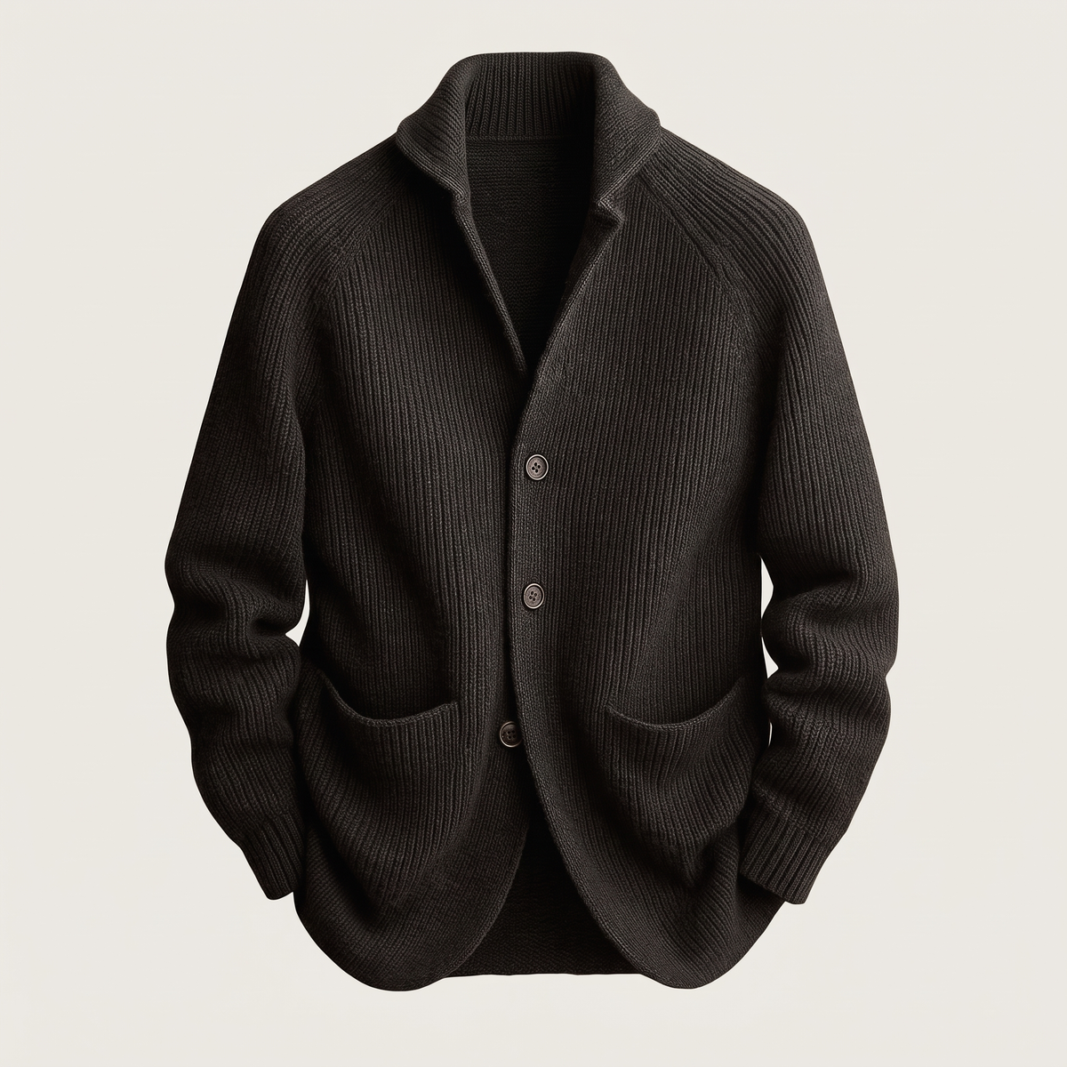 Patch Pocket Knit Blazer - Black