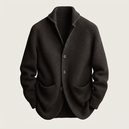 Patch Pocket Knit Blazer - Black