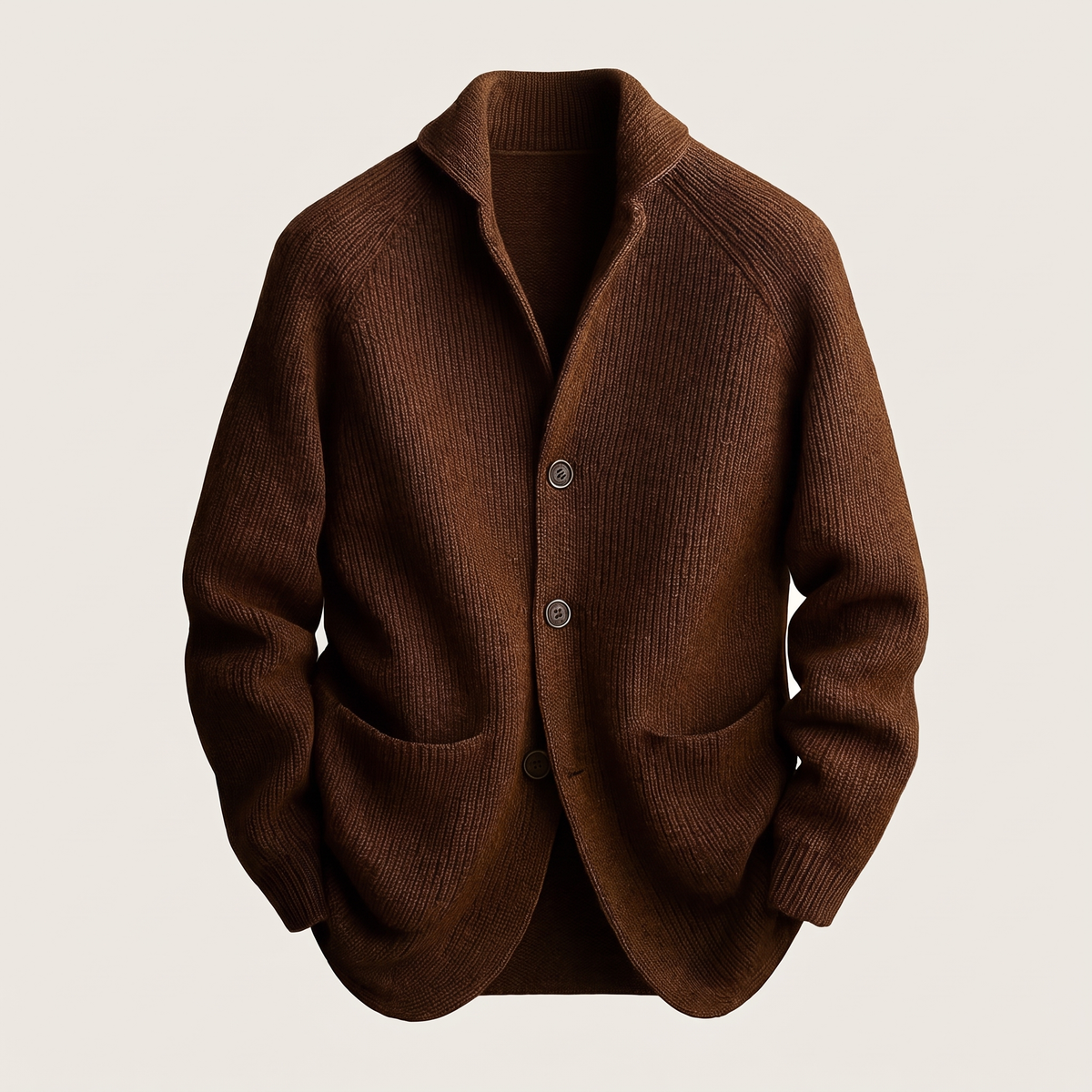 Patch Pocket Knit Blazer - Coffee