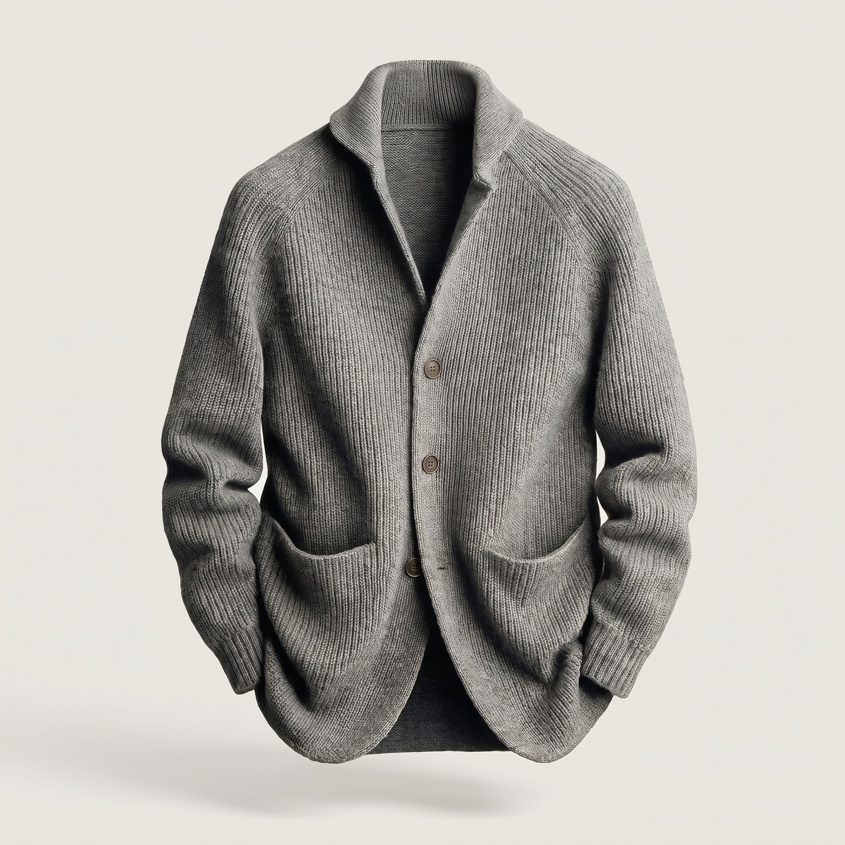 Patch Pocket Knit Blazer - Grey