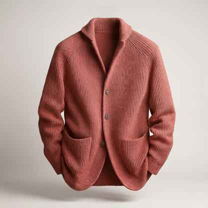 Patch Pocket Knit Blazer - Salmon