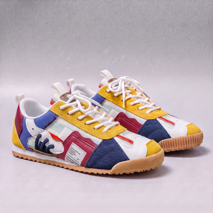 Patchwork Retro Trainers - Yellow