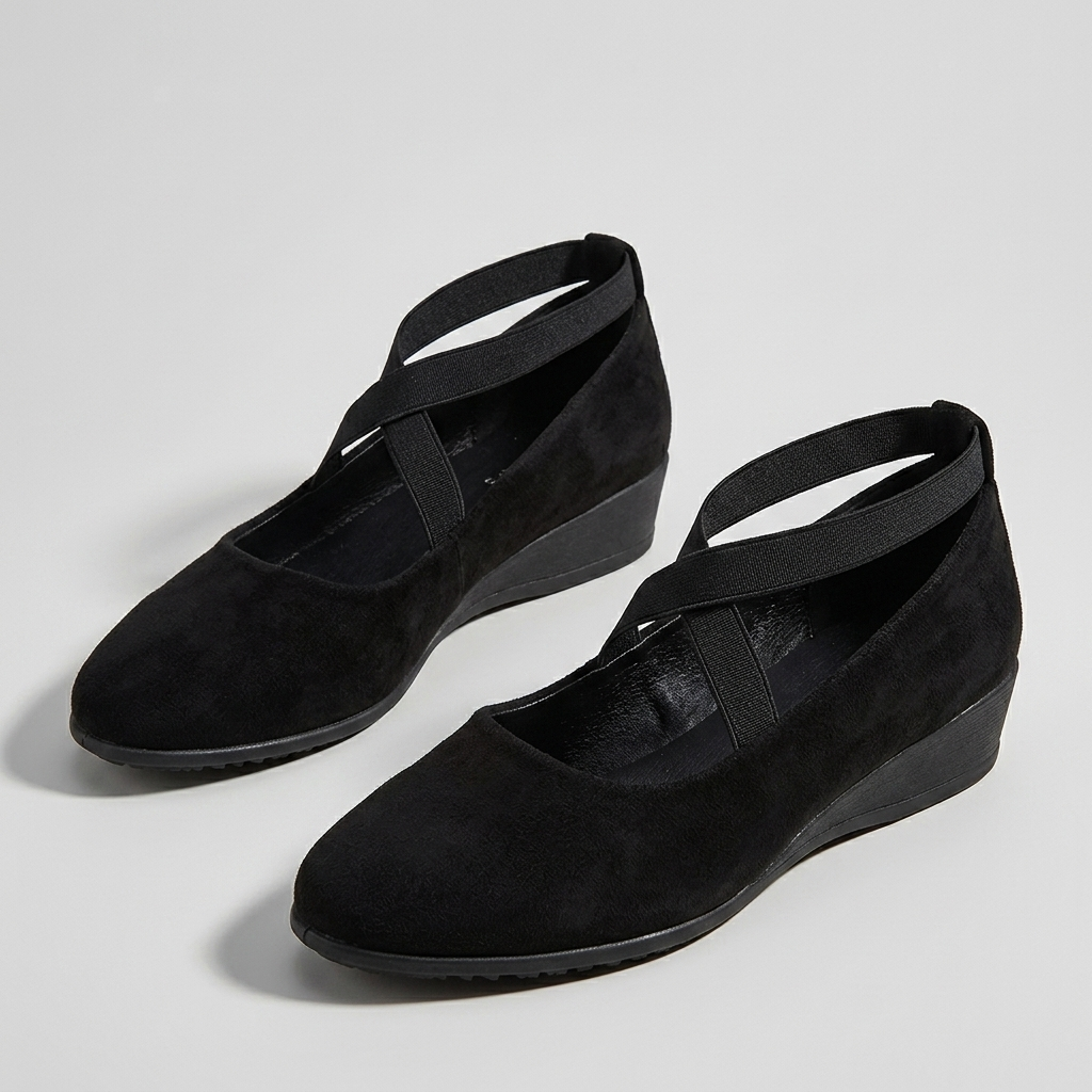 Penrose Strap Wedge Sandals - Black