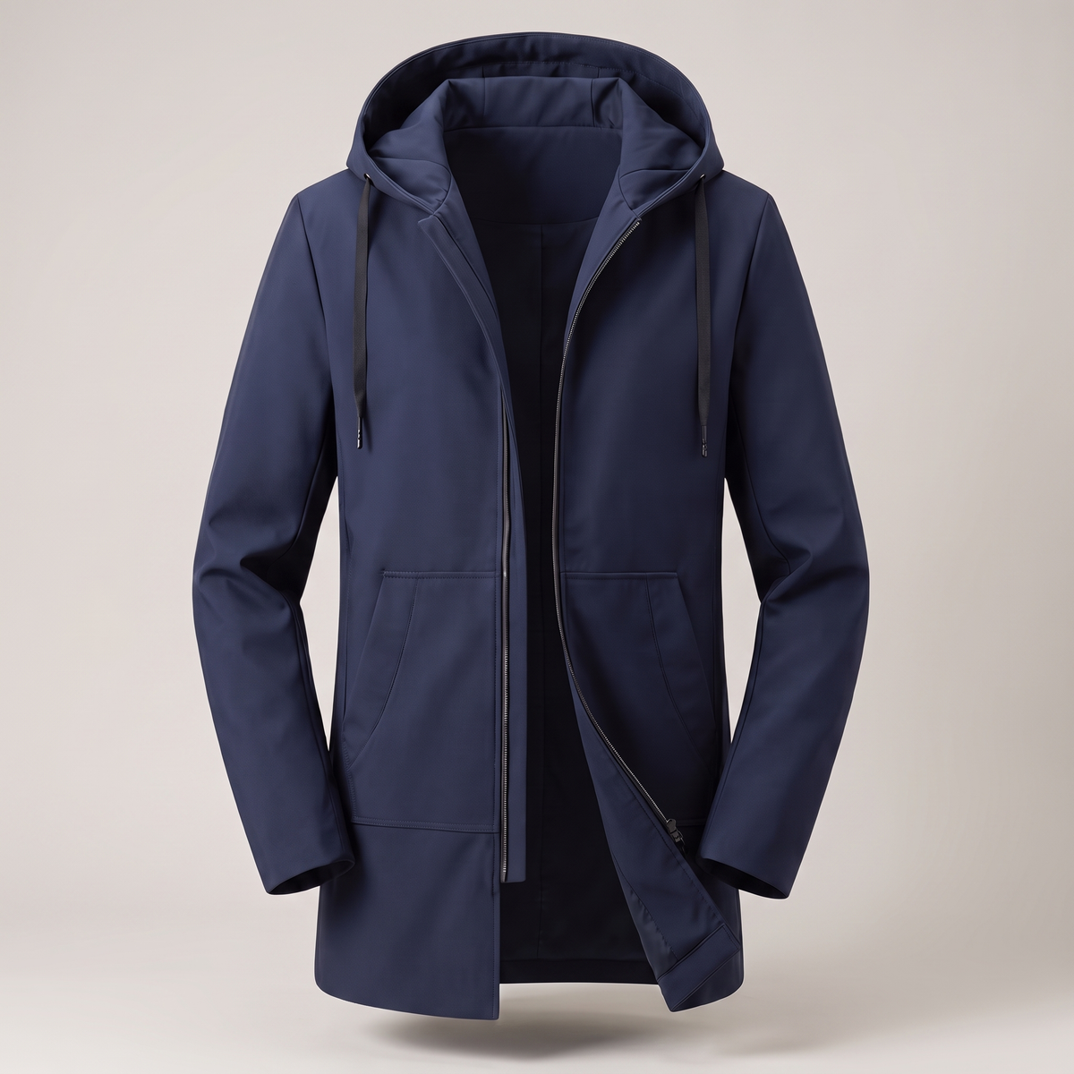 Performance Hooded Outdoor Jacket - Navy Blue