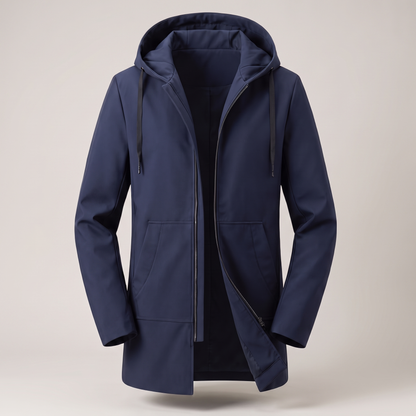 Performance Hooded Outdoor Jacket - Navy Blue