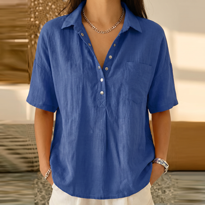Perrinby Relaxed Summer Blouse - Blue