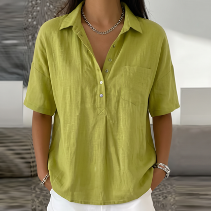 Perrinby Relaxed Summer Blouse - Green