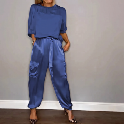 Philippa Soft-Drape Two-Piece Set - Blue