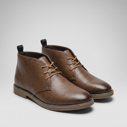 Plain Toe Chukka Boots - Brown