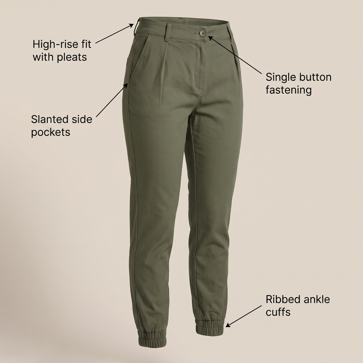 Polished Tapered Ankle Trousers