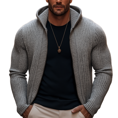 Portwell Soft Knit Zip Hoodie - Light Grey