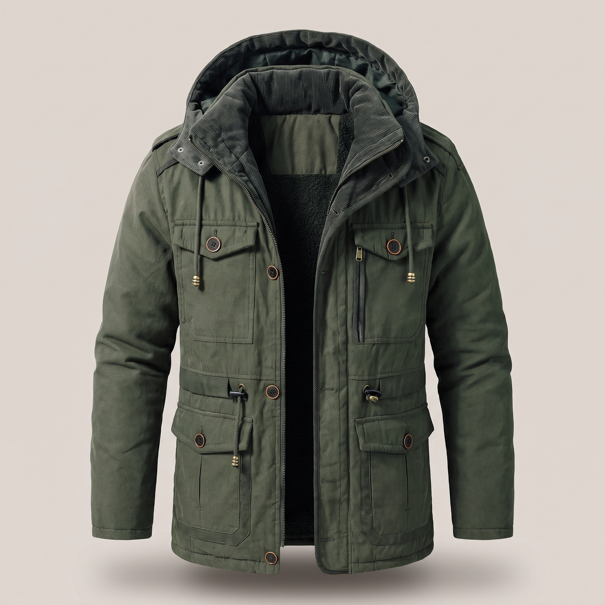 Practical Hooded Winter Coat - Geen