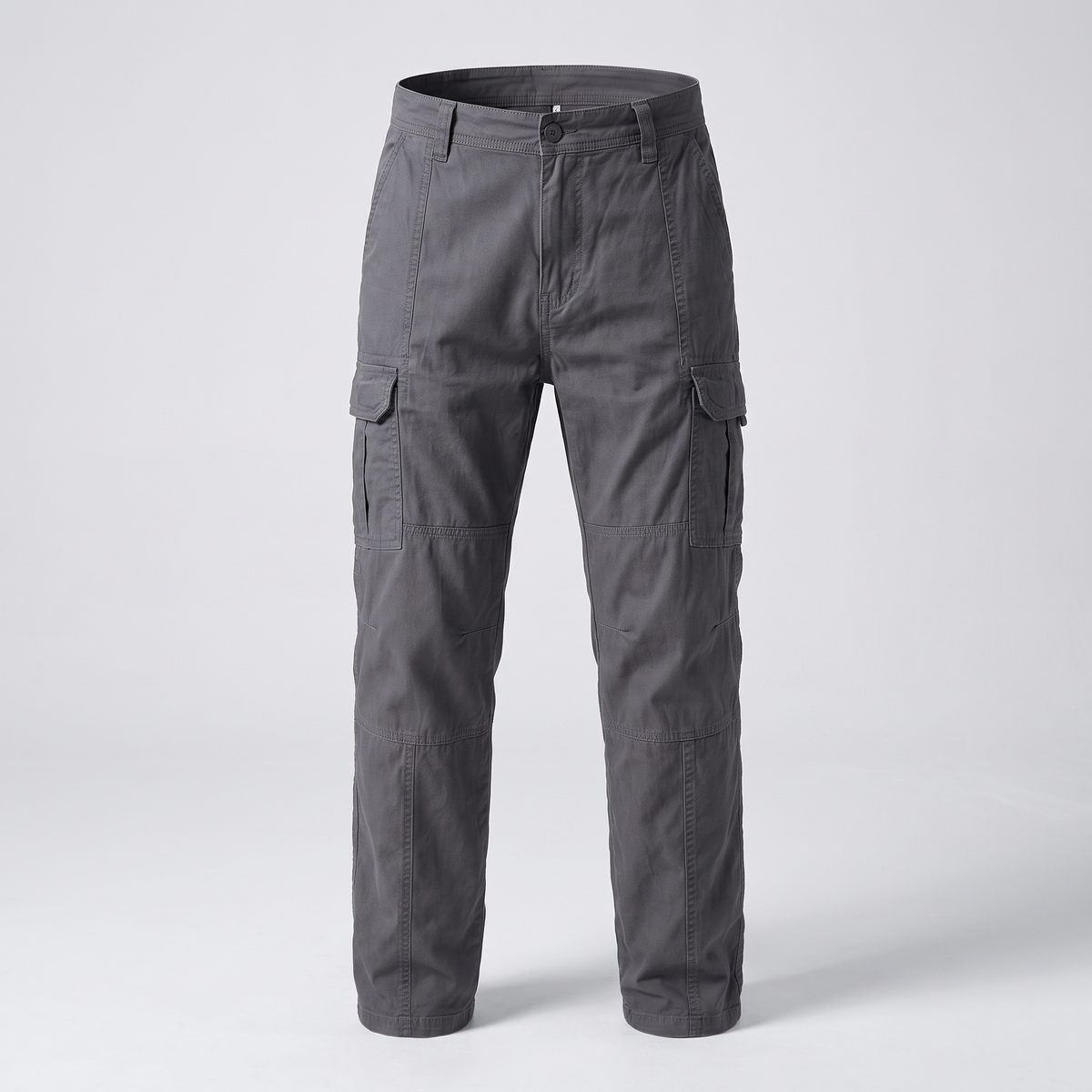 Premium Cotton Utility Trousers - Grey