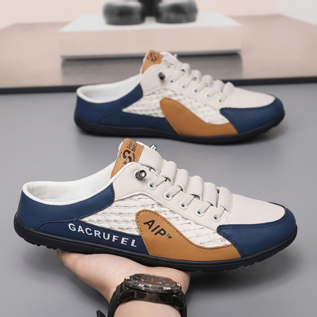 Radbourne Soft-Sole Slip-On Mules - White Khaki
