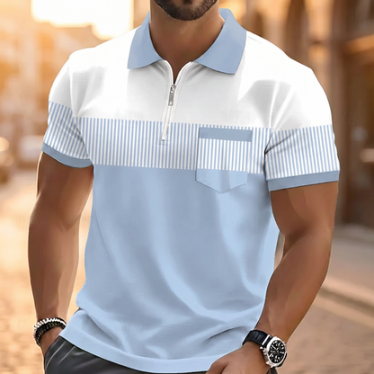 Radmere Zip-Collar Polo Shirt - Blue