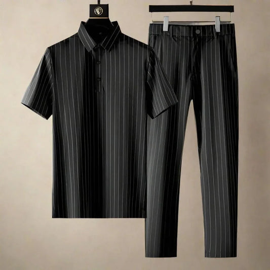 Raffaello Pinstripe Set - Black