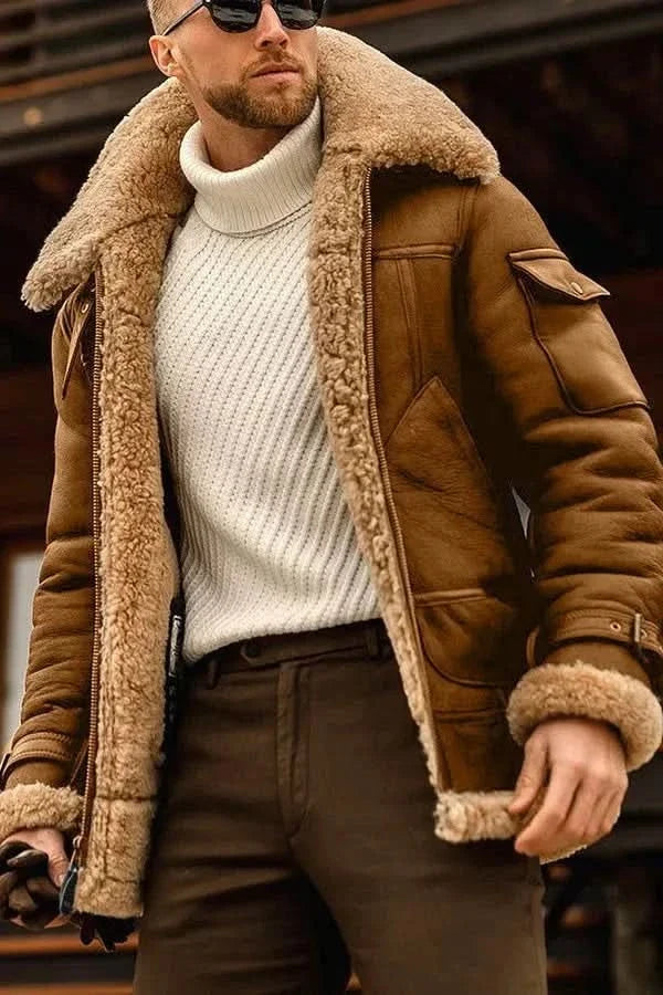 Ravello Leather-Look Jacket - Brown