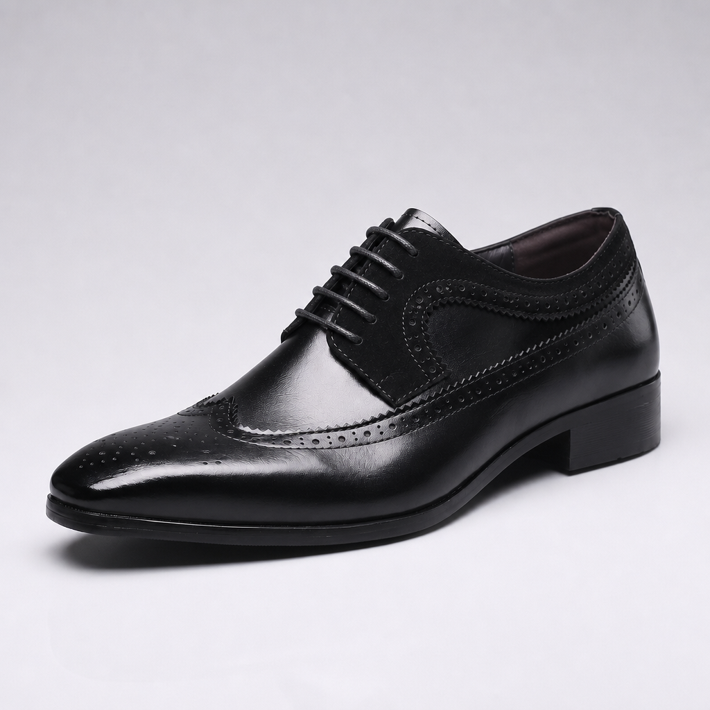 Ravello Oxford Brogue Dress Shoes - Black