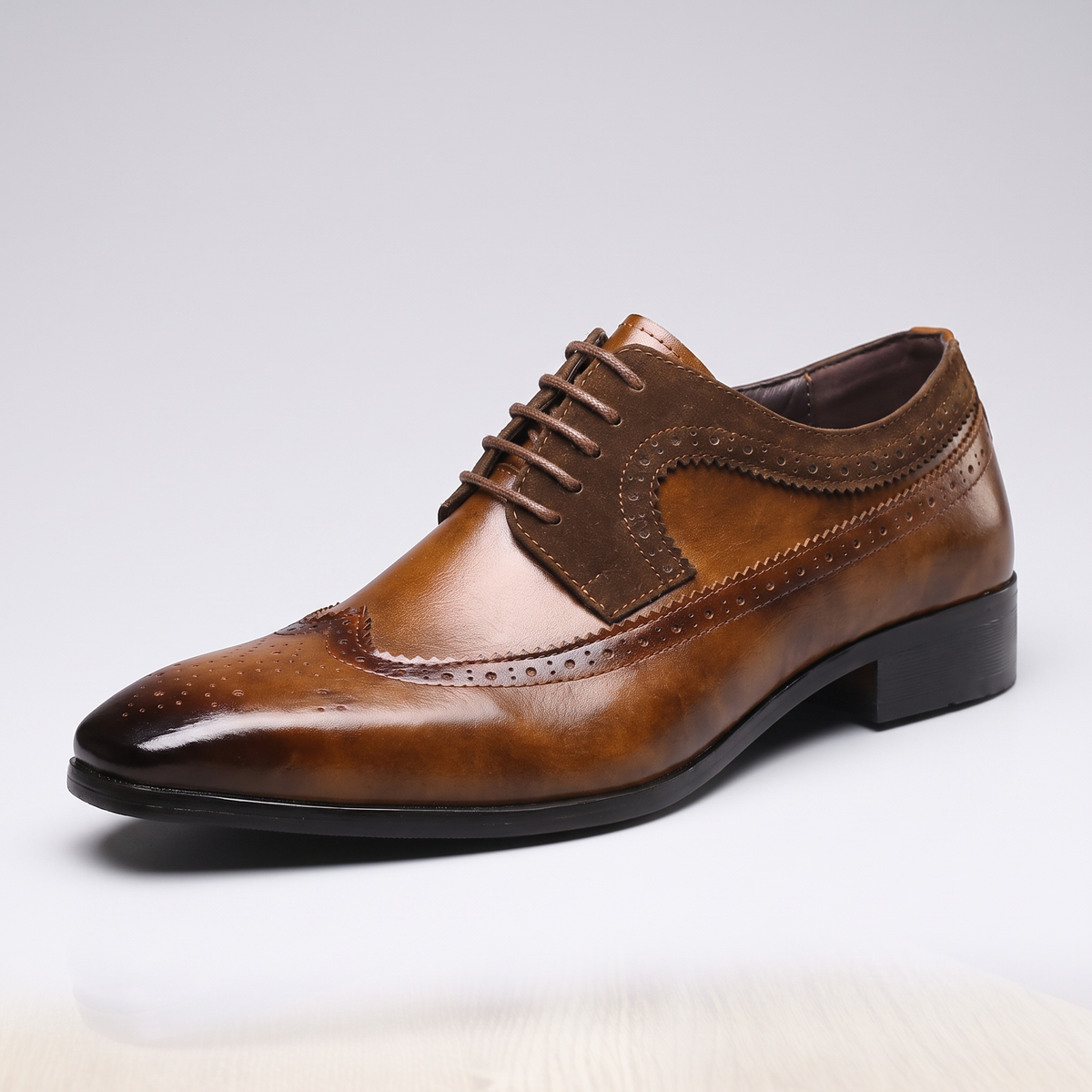 Ravello Oxford Brogue Dress Shoes - Brown