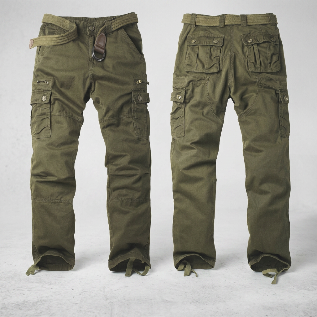 Ravenford Heavy-Duty Cargo Trousers - Army Green