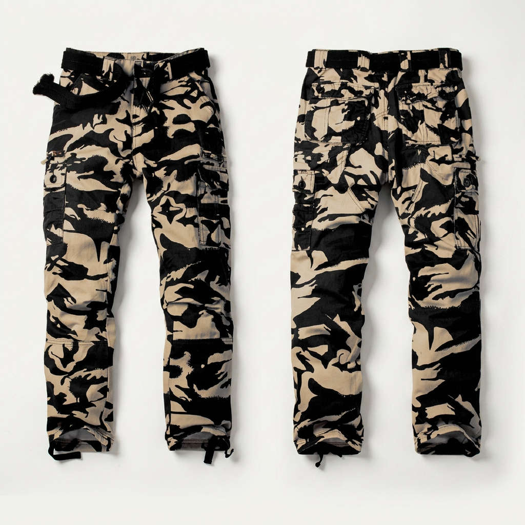 Ravenford Heavy-Duty Cargo Trousers - Beige Camouflage