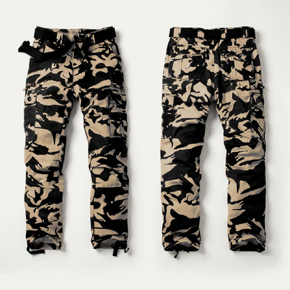Ravenford Heavy-Duty Cargo Trousers - Beige Camouflage