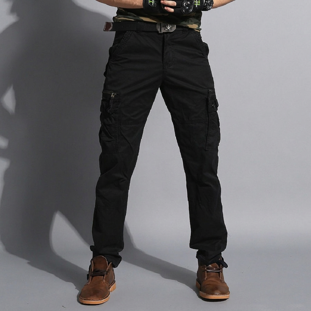 Ravenford Heavy-Duty Cargo Trousers - Black