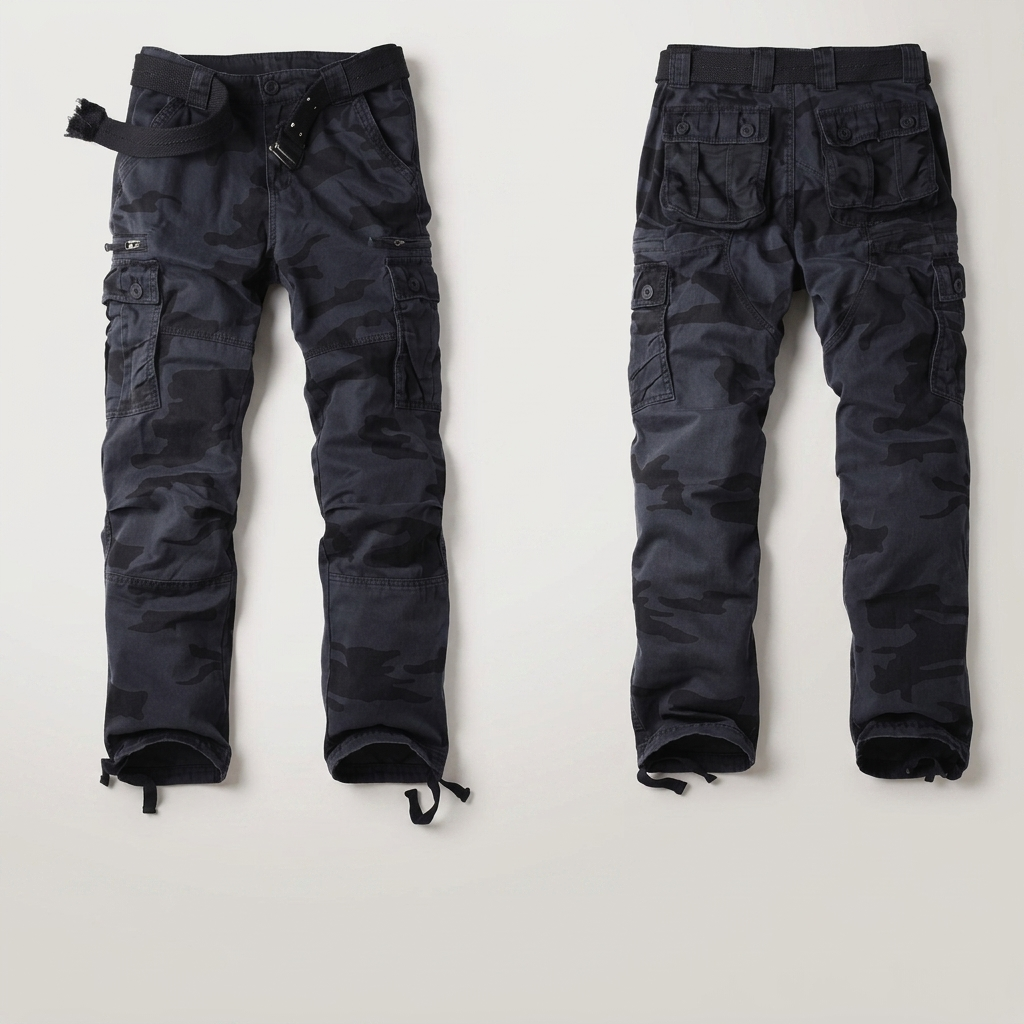 Ravenford Heavy-Duty Cargo Trousers - Navy Camouflage