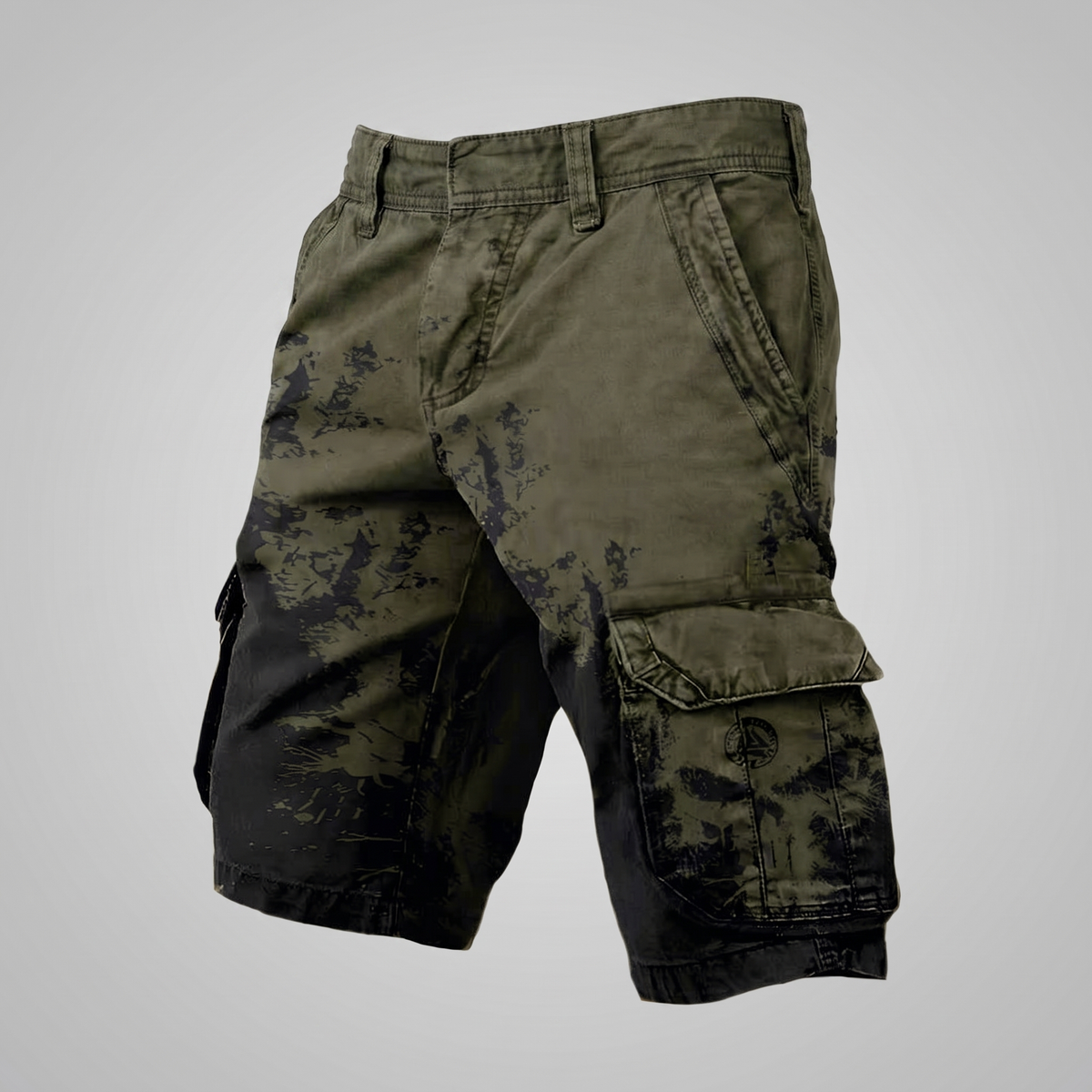 Ravenscar Rugged Cargo Shorts - Black and Green