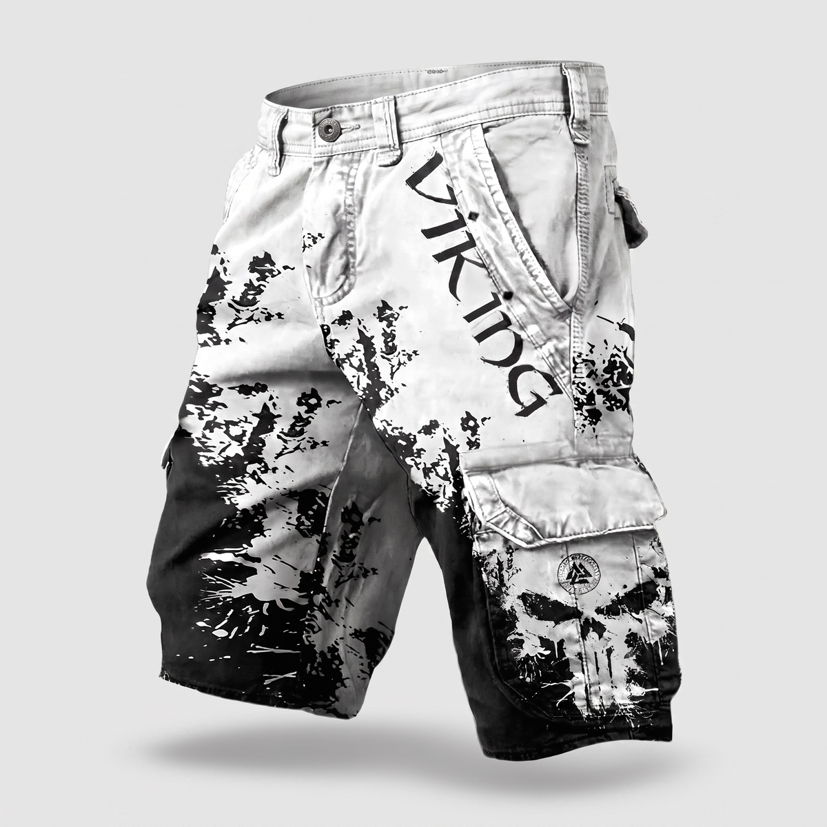 Ravenscar Rugged Cargo Shorts - Black and White
