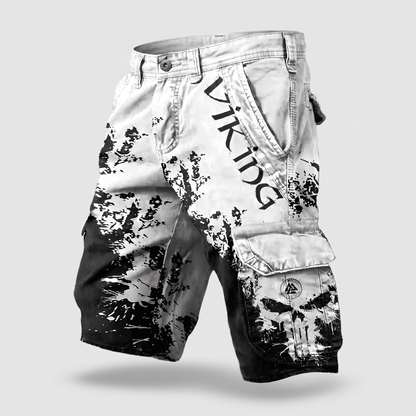 Ravenscar Rugged Cargo Shorts - Black and White