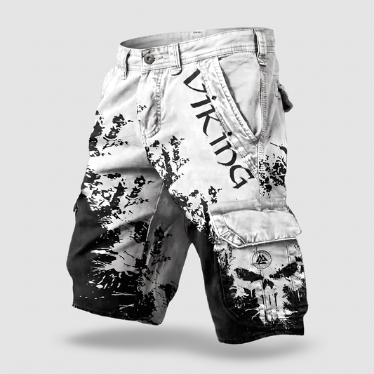 Ravenscar Rugged Cargo Shorts - Black and White