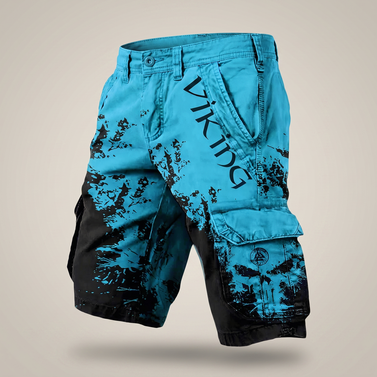 Ravenscar Rugged Cargo Shorts - Light Blue and Black
