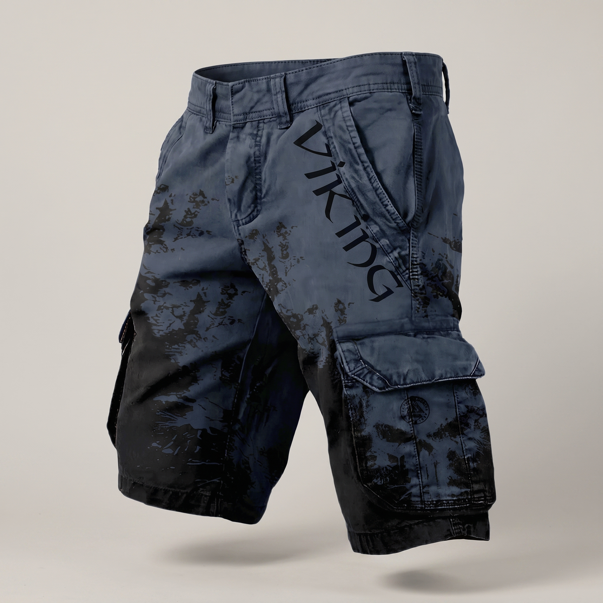 Ravenscar Rugged Cargo Shorts - Navy Blue and Black