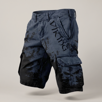 Ravenscar Rugged Cargo Shorts - Navy Blue and Black