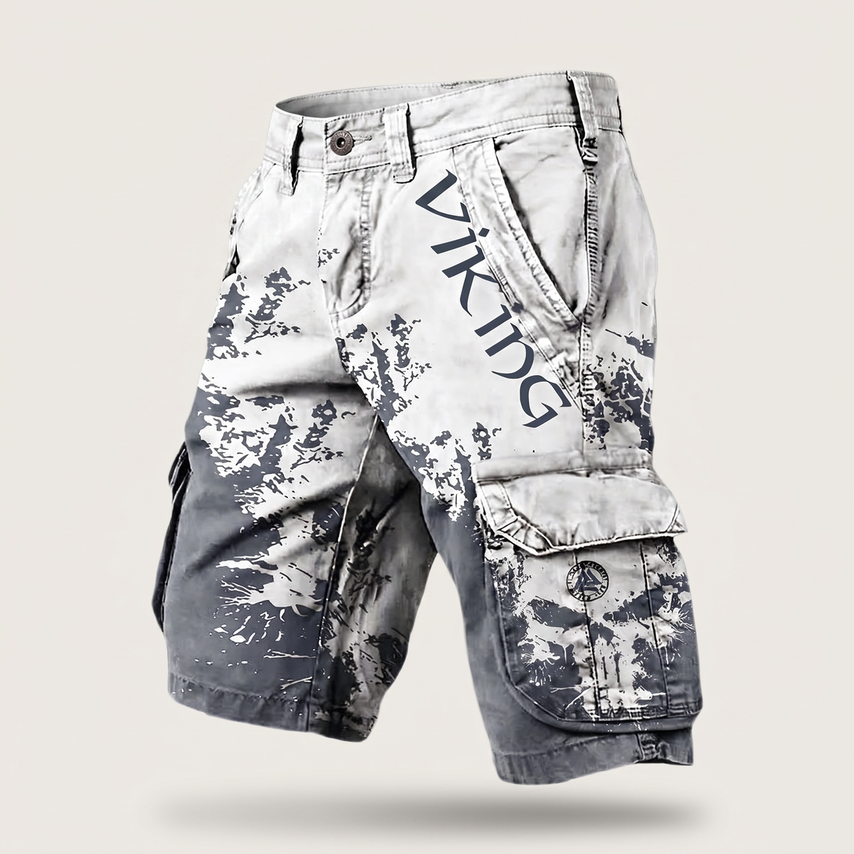 Ravenscar Rugged Cargo Shorts - White and Grey