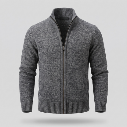 Ravino Zip-Up Cardigan - Grey
