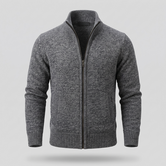 Ravino Zip-Up Cardigan - Grey