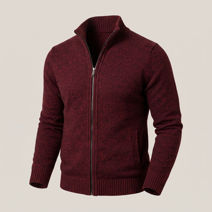 Ravino Zip-Up Cardigan - Red