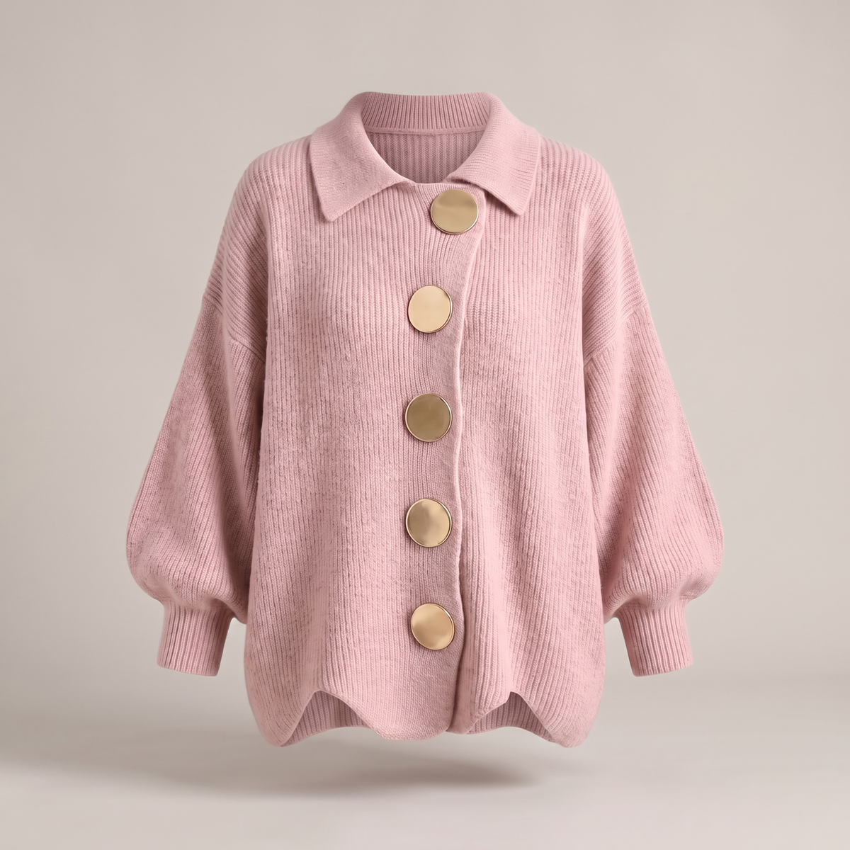 Refined Layer Knit Cardigan - Dusty Pink